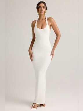 Oh Polly Imelda Modal Racerback Maxi Dress in White